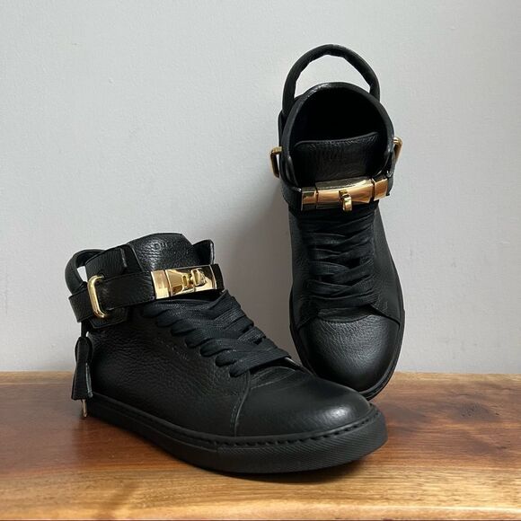 Authentic Buscemi 100mm Black High Top Sneaker Size 36  - Picture 3 of 16
